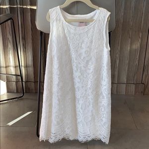 For All Seasons white lace shift dress Size M